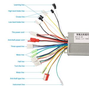 Opaltool Brushless Controller, 36V/48V Aluminium Alloy E-Bike Brushless Motor Controller for Electric Bicycle Scooter (350W)