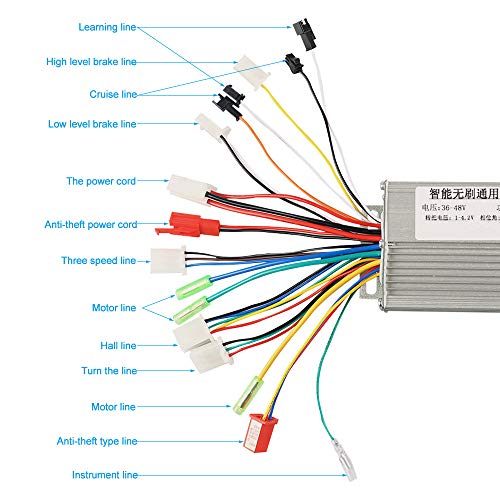 Opaltool Brushless Controller, 36V/48V Aluminium Alloy E-Bike Brushless Motor Controller for Electric Bicycle Scooter (350W)