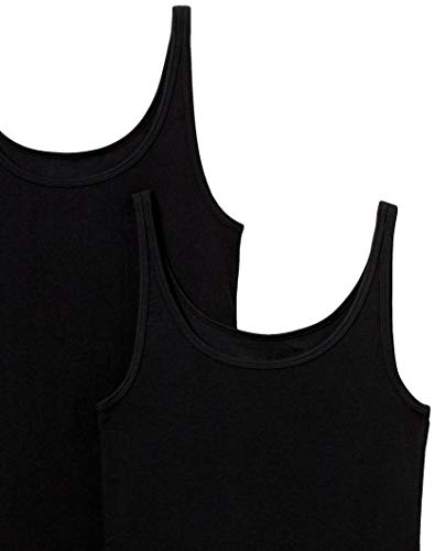 Amazon Essentials Women's Slim-Fit Thin Strap Tank, Pack of 2, Black, Small