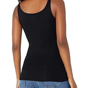Amazon Essentials Women's Slim-Fit Thin Strap Tank, Pack of 2, Black, Small