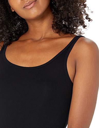 Amazon Essentials Women's Slim-Fit Thin Strap Tank, Pack of 2, Black, Small