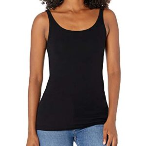 Amazon Essentials Women's Slim-Fit Thin Strap Tank, Pack of 2, Black, Small