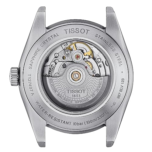 Tissot mens Gentleman Stainless Steel Dress Watch Grey T1274071104100