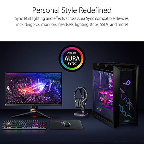 ASUS ROG Throne Qi Gaming Headset Stand - Wireless Charging | 2 USB Ports & Aux Input | Arc Design for Stable & Secure Storage | Built-In DAC & Amplifier for Immersive Audio | Aura Sync RGB Lighting