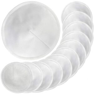 12pcs bamboo nursing breast pads with laundry bag - contoured leak-proof breastfeeding nipple pad for maternity, reusable nipple covers for breast feeding (pastel touch, 4.5 inch)