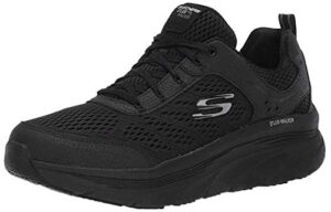 skechers womens d'lux walker-infinite motion sneaker, black, 6 us