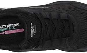 Skechers womens D'lux Walker-infinite Motion Sneaker, Black, 6 US