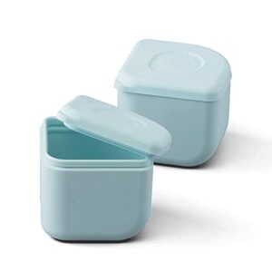 miniware silipods aqua 2 pack | leakproof silicone hot & cold food storage for baby toddler kids | dishwasher, fridge, & freezer safe | for purees, soups, dressings, & more (4 oz)
