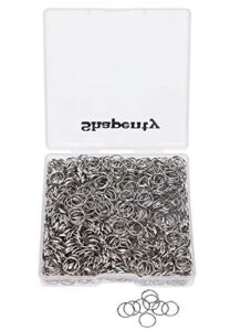 shapenty 1000pcs nickel plated iron open jump rings connectors bulk for diy craft earring necklace bracelet pendant choker jewelry making findings and key ring chain accessories (nickel, 8mm)
