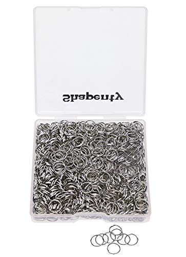 Shapenty 1000PCS Nickel Plated Iron Open Jump Rings Connectors Bulk for DIY Craft Earring Necklace Bracelet Pendant Choker Jewelry Making Findings and Key Ring Chain Accessories (Nickel, 8mm)