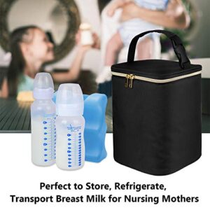Teamoy Breastmilk Cooler Bag, Baby Bottles Bag for up to 4 Large 9 Ounce Bottles, Perfect for Working Mom Mother, (Bag ONLY), Black