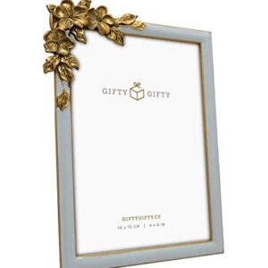 GIFTY GIFTY Vintage Grey Thin Boarder Floral Photo Frame / 4x6 In | For Vertical and Horizontal Display on Tabletops | Perfect for Home Decor, Wedding, Graduation, Or Milestone Photos