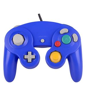 ONE250 2 Pack Classic Shock Joypad Wired Controller, Compatible with Wii NGC Gamecube Game Cube (Blue & Pink)