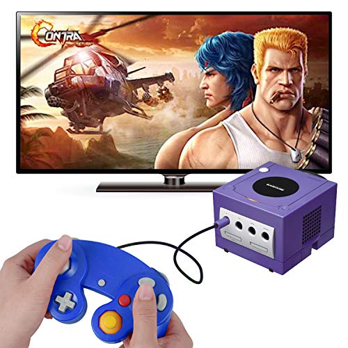 ONE250 2 Pack Classic Shock Joypad Wired Controller, Compatible with Wii NGC Gamecube Game Cube (Blue & Pink)