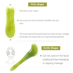 alavisxf xx Gua Sha Facial Tool, Resin Chinese Gua Sha Massage Tool, 7 in 1 Stree Relief Anti-Aging Anti-Wrinkle Gua Sha Scraping Tools Kit for Face Body Leg Back (Green)