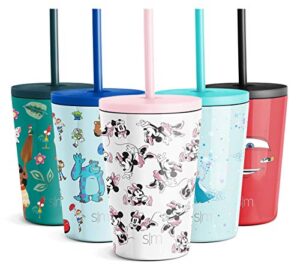 simple modern disney minnie mouse toddler cup with lid and straw | reusable insulated stainless steel kids tumbler | classic collection | 12oz, minnie mouse retro