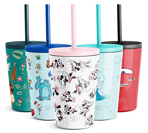 Simple Modern Disney Minnie Mouse Toddler Cup with Lid and Straw | Reusable Insulated Stainless Steel Kids Tumbler | Classic Collection | 12oz, Minnie Mouse Retro