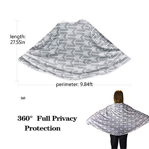 PPOGOO Baby Nursing Cover & Nursing Poncho - Multi Use Cover for Baby Car Seat Canopy, Shopping Cart Cover, Stroller Cover, 360° Privacy Breastfeeding Protection,Baby Shower Gifts for Boy&Girl