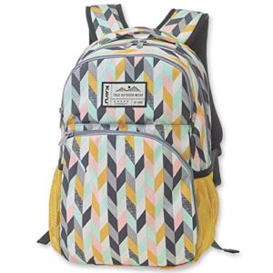 kavu packwood backpack with padded laptop and tablet sleeve - chevron sketch