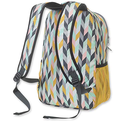 KAVU Packwood Backpack with Padded Laptop and Tablet Sleeve - Chevron Sketch