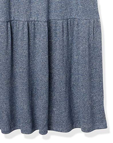 Amazon Essentials Women's Cozy Knit Rib Sleeveless Tiered Maxi Dress (Previously Daily Ritual), Blue Marl, X-Small