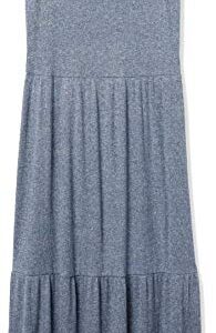 Amazon Essentials Women's Cozy Knit Rib Sleeveless Tiered Maxi Dress (Previously Daily Ritual), Blue Marl, X-Small