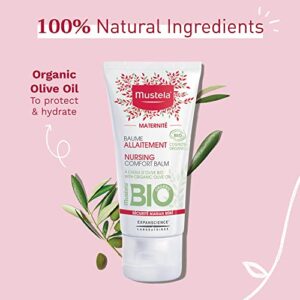 Mustela Maternity Organic Nursing Comfort Balm - Nipple Cream for Breastfeeding with Olive Oil - Clinically Proven & Safe for Pregnancy Skincare - Fragrance Free & Vegan - 1.01 fl. oz.