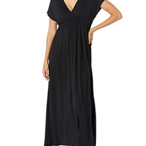 Amazon Essentials Women's Waisted Maxi Dress (Available in Plus Size), Black, 1X