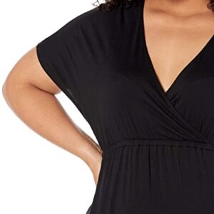 Amazon Essentials Women's Waisted Maxi Dress (Available in Plus Size), Black, 1X