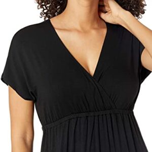 Amazon Essentials Women's Waisted Maxi Dress (Available in Plus Size), Black, 1X