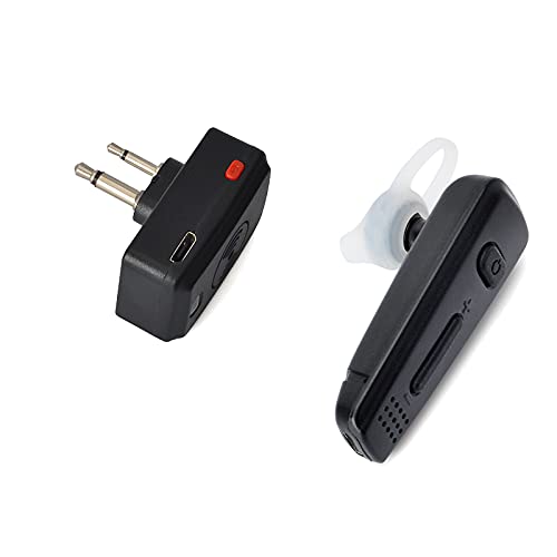 HYS Bluetooth Earpiece Headset with PTT MIC for Motorola BRP40 CP200 CP200D CP185 CLS1410 CLS1110 DTR650 RDU2020 RDU4100 RDU4160D RDU2080D Yaesu FT-4XR FT-4VR FT-65R FT-25R Handheld Walkie-Talkie