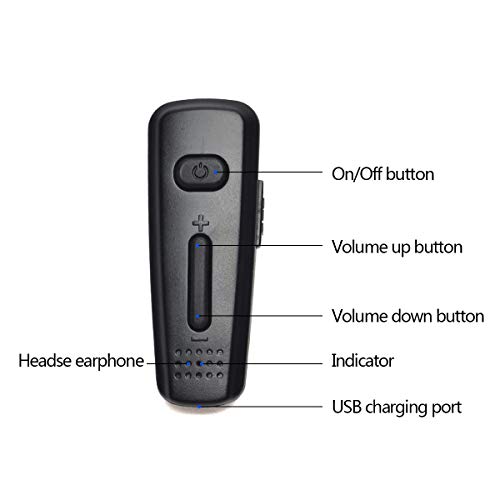 HYS Bluetooth Earpiece Headset with PTT MIC for Motorola BRP40 CP200 CP200D CP185 CLS1410 CLS1110 DTR650 RDU2020 RDU4100 RDU4160D RDU2080D Yaesu FT-4XR FT-4VR FT-65R FT-25R Handheld Walkie-Talkie