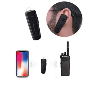 HYS Bluetooth Earpiece Headset with PTT MIC for Motorola BRP40 CP200 CP200D CP185 CLS1410 CLS1110 DTR650 RDU2020 RDU4100 RDU4160D RDU2080D Yaesu FT-4XR FT-4VR FT-65R FT-25R Handheld Walkie-Talkie