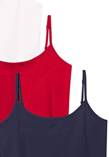 Amazon Essentials Women's Slim-Fit Camisole (Available in Plus Size), Pack of 4, Black/Navy/Cherry Red, Medium