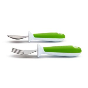 Munchkin Raise Toddler Fork & Spoon Set, Green