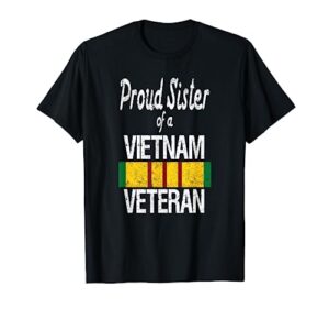 us military family proud sister of a vietnam veteran t-shirt