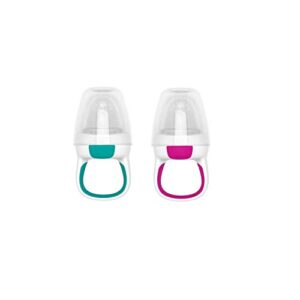 oxo tot silicone self-feeder 2 pack teal/pink