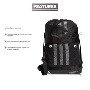 adidas Amplifier II Blocked Sackpack, Black/White, One Size