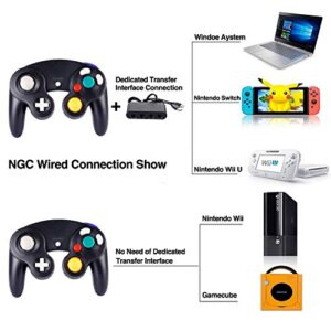 4 Pack Game cube Controller Bundle with 4 Extension Cords and a 4-Port Adapter for S-witch PC Wii U Console