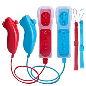 techken wii controller, set of 2 wii remote with nunchuck