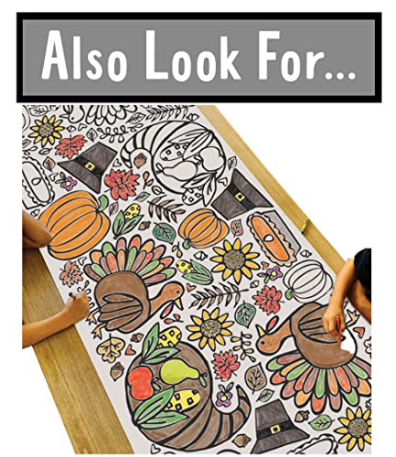 Tiny Expressions - Fall Thanksgiving Placemats for Kids (Pack of 12 Turkey Placemats) | Coloring Activity Paper Table Mats for Children to Write Thankful List | Disposable Bulk Bundle Set