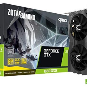 ZOTAC Gaming GeForce GTX 1660 Super amp 6GB GDDR6 192-bit Gaming Graphics Card, Super Compact, Ice Storm 2.0 Cooling, Wraparound Metal Back plate - Zt-T16620D-10M