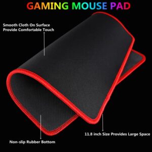 RGB Gaming Keyboard and Colorful Mouse Combo,USB Wired LED Backlight Gaming Mouse and Keyboard for Laptop PC Computer Gaming and Work,Letter Glow,Mechanical Feeling