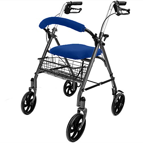 Top Glides Universal Rollator Walker Seat and Backrest Covers (Blue)