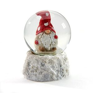 gnome winter white 2.5 inch glass and resin stone holiday water snow globe