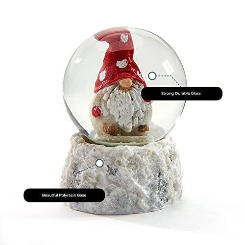 Gnome Winter White 2.5 inch Glass and Resin Stone Holiday Water Snow Globe