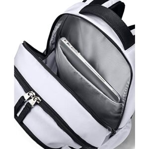 Under Armour unisex-adult Hustle 5.0 Backpack , White (100)/Black , One Size Fits All