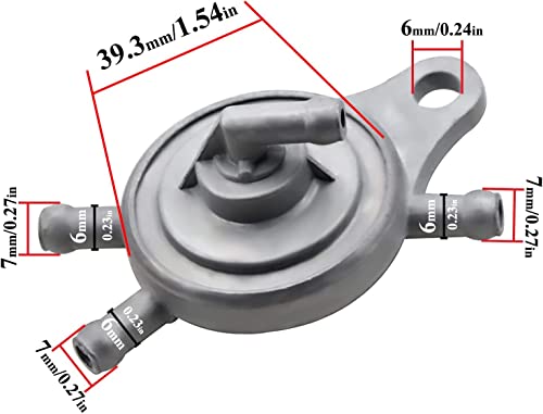 AXITRON 4 Port Vacuum Fuel Pump Petcock Tap for many Chinese Scooters with GY6 139QMB 49cc 50cc 70cc 90cc 110cc 125cc 150cc 152QMI 157QMJ 4 Stroke Engine Roketa Sunl Taotao ATV Go-Karts 4 Wheelers