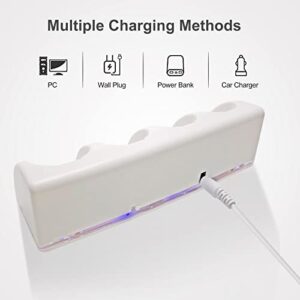 4-in-1 Charging Station for Wii&Wii U Remote Controller with 4 Rechargeable Battery Packs (4 Port Charging Station+4 pcs 2800mAh Replacement Batteries+USB Cable),Remote Not Included