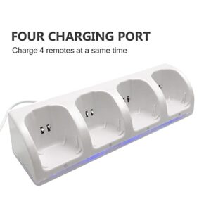 4-in-1 Charging Station for Wii&Wii U Remote Controller with 4 Rechargeable Battery Packs (4 Port Charging Station+4 pcs 2800mAh Replacement Batteries+USB Cable),Remote Not Included